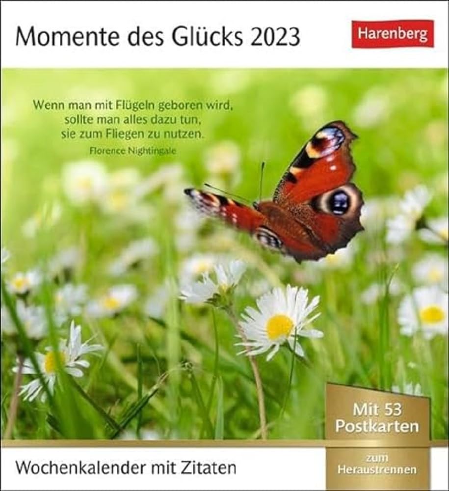 Momente des Glücks Postcard Calendar 2023: Weekly Calendar with 53 Postcards