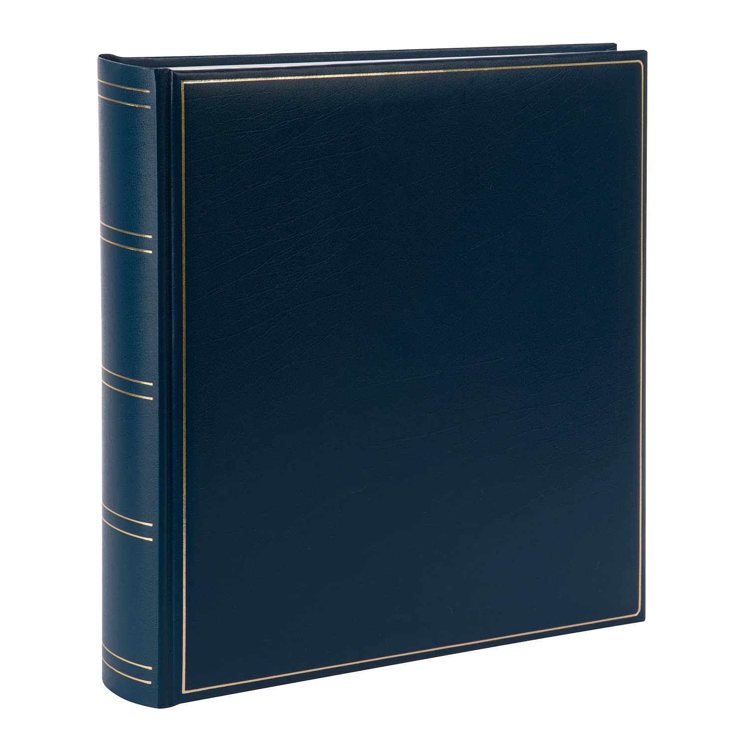 goldbuch 31 384 Classic Photo Album with 100 White Pages and Glassine Dividers, Photo Book with Faux Leather Cover and Gold Embossing, Photo Album for Gluing, Memory Album 30 x 31 x 6 cm, Blue
