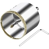 ASNOMY 2-1/2Inch Diamond Hole Saw with Pilot Drill Bit,2-1/2" Diamond Tip Coated Hole Saw with Guiding Drill Bit for Glass Ceramic Marble Porcelain Tile Granite Quartz