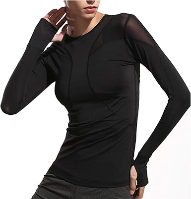mens long sleeve running shirts with thumb holes