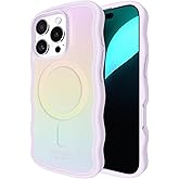 kate spade new york iPhone 16 Pro Case - Compatible with MagSafe - Designer Phone Case - Wavy Opal Iridescent