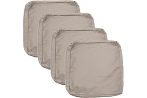 Sqodok Patio Cushion Covers 24x24 Waterproof Outdoor Cushion Covers for Patio Furniture 4Pack Patio Cushion Slicovers Replacement Outdoor Seat Cushion Slip Cover for Wicker Chair, Tan