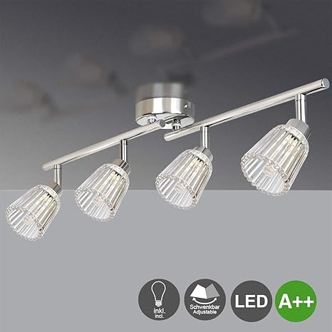 Led Ceiling Light Spotlight Bar Swivel 4 Way Spot Lights Warm