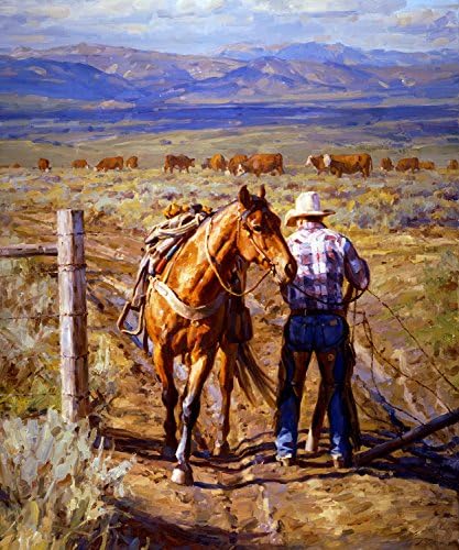 Jason Rich Studios ‘Ladies First Full’ Western Wall Art Giclée Canvas Prints | Working Cowboy Series | Award Winning Artist | Member of Cowboy Artists of America (Buyer's Edition (24x20))