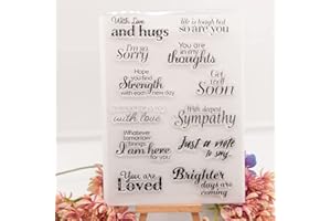 Lily Craft with Love and Hugs Sentiment Clear Stamps for Card Making Decoration and DIY Scrapbooking