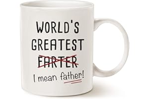 MAUAG Funny Best Dad Coffee Mug, World's Greatest F, I Mean Father, Best Cute Birthday Gifts for Dad Cup White, 11 Oz