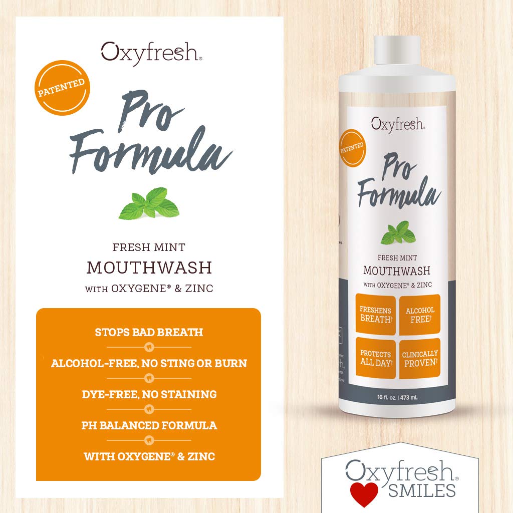 Oxyfresh Mouthwash Patented Pro Formula with Oxygene and Zinc Dentist