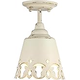 Golden Lighting 0883-SF Eloise 8" Wide Semi-Flush Ceiling Fixture - Antique Ivory