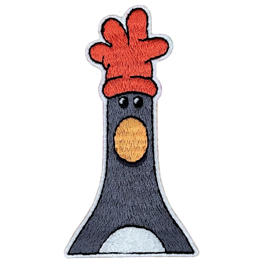 Pawprint Family | Feathers McGraw Head Glow in The Dark Sew on Patch | Wallace and Gromit Official Merchandise