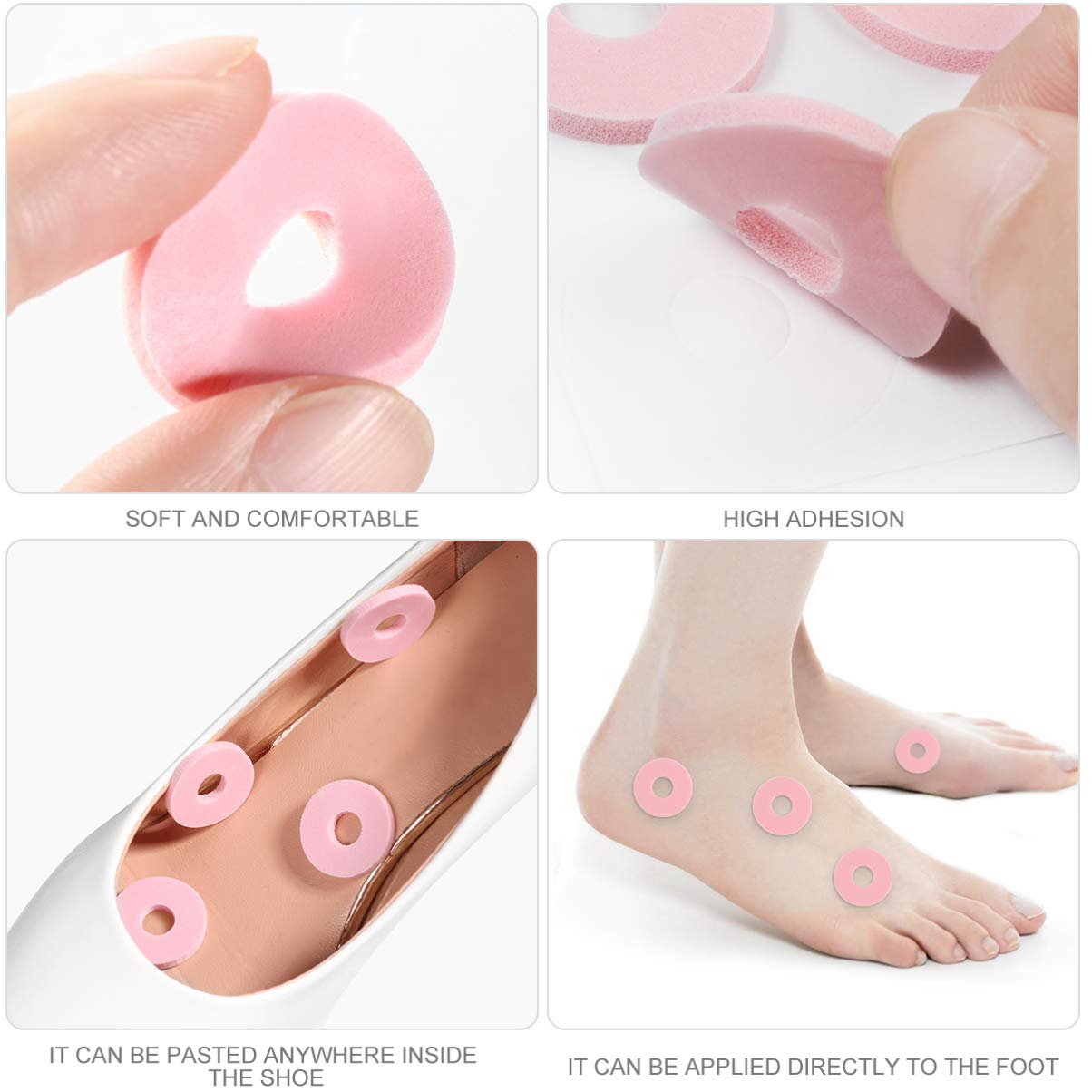 HEALLILY Foam Callus Cushion Self Adhesive Soft Foam Callus Cushions Toe Pads Corn Protector Callus Cushions for Pain Relief Feet Toes 108PCS 12 Sheets : Beauty