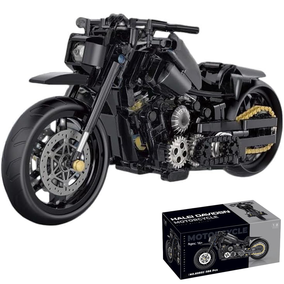 Motorcycle Building Kits, 586 Pieces Super Motorcycle Set for Adults, Technology Motorbike Building Set Construction Toys Compatible with Major Brands