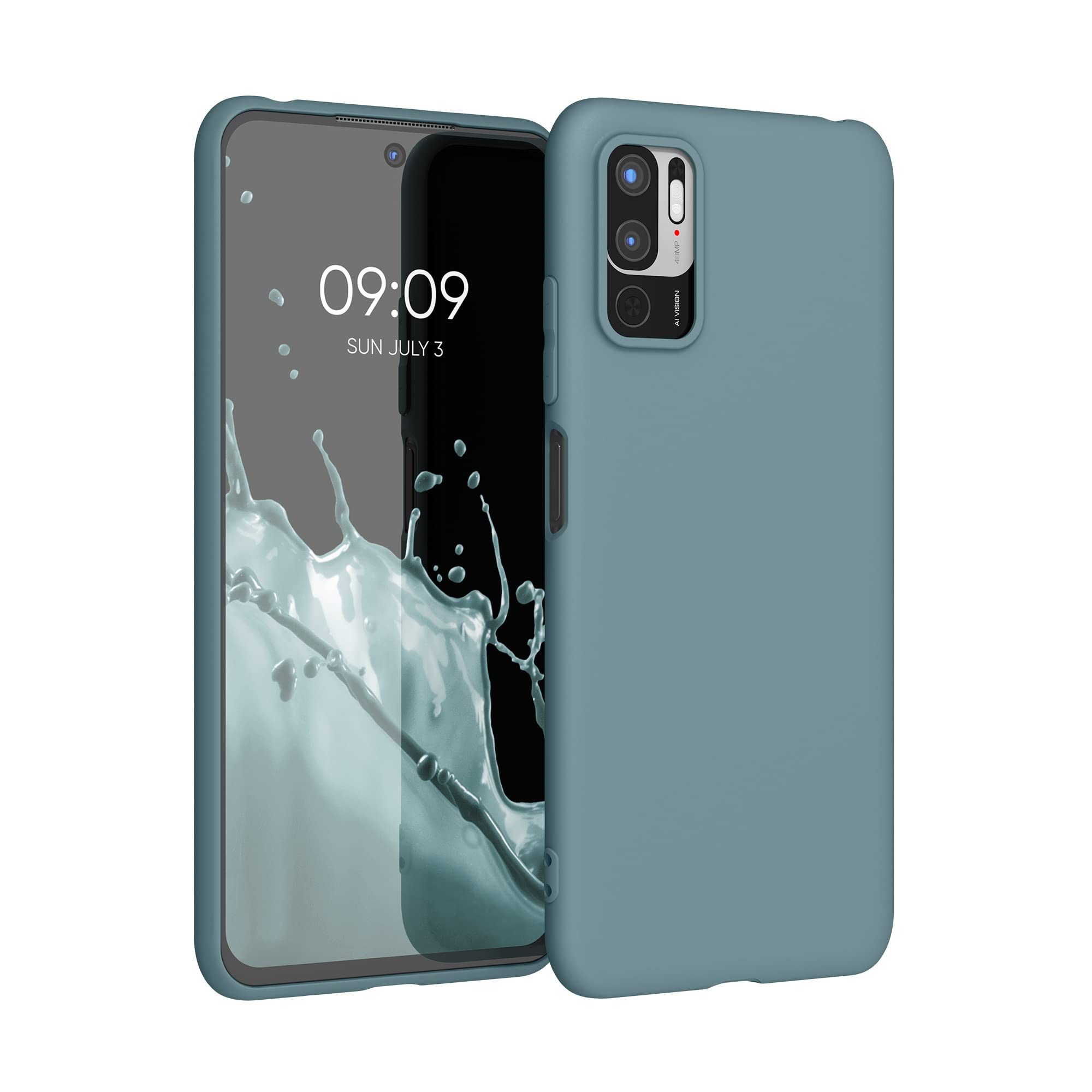 kwmobile Case for Xiaomi Redmi Note 10 5G Case - Soft Cover - Shockproof TPU Material - Wireless Charging - Arctic Night — image 1
