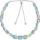 Odrilliongems Natural Grandidierite Gemstone Beads Bolo Bracelet, Handmade Jewelry, Polished Chips Crystals, 925 Sterling Silver Adjustable Slider Chain,Valentine Gift