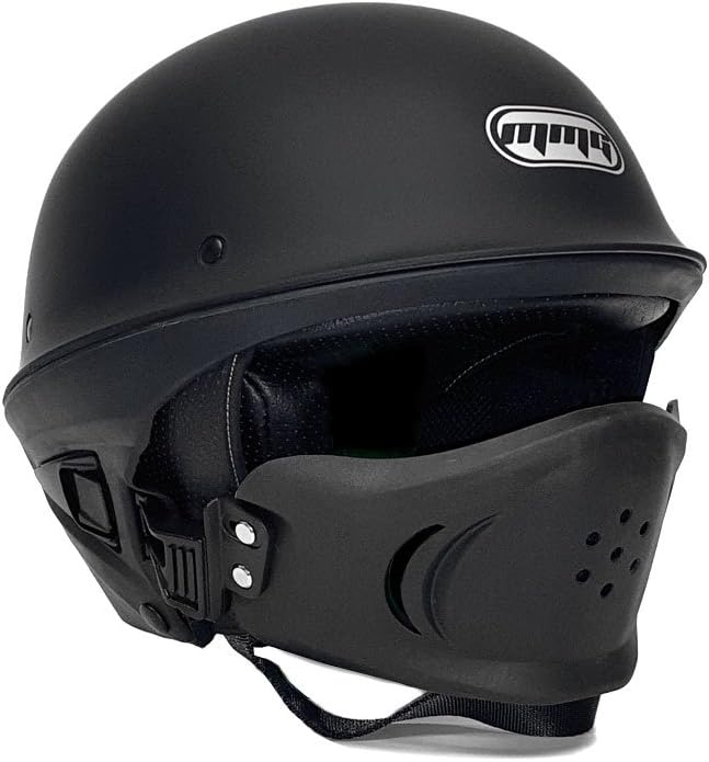Amazon.com: Motorcycle Street Half Helmet DOT with Adjustable Muzzle (M