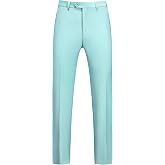 MOGU Men's Dress Pants, Flat Front Slim Fit Casual Pants | Available wide color selection from classic to bold shades for proms weddings homecoming graduations and special occasions