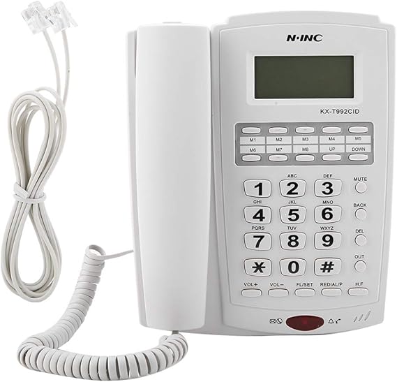 teléfono Fijo A 2 líneas teléfono de Hilo Fijo con Pantalla ID Llamada Pantalla LCD Manos Libres teléfono Fijo A 2 líneas teléfono de Hilo Fijo con Pantalla ID Llamada Pantalla LCD Manos Libres