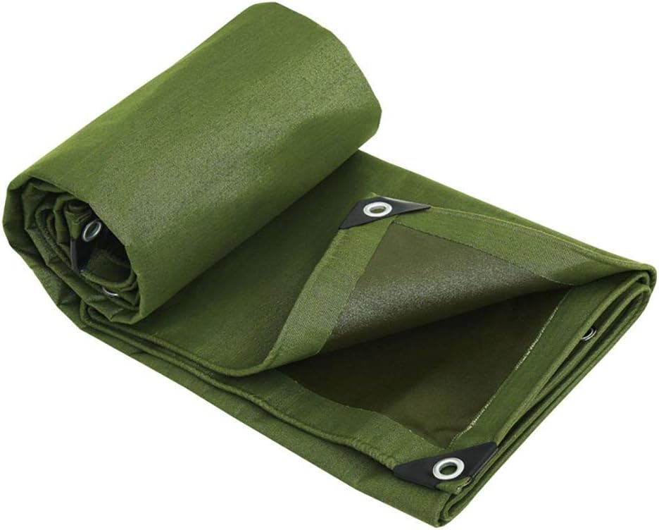 GOG Outdoor Multipurpose Tarpaulin-Tarpaulin Green Camping Tent Heavy-Duty for Canopy/Garden/Trucks, Waterproof Canvas Tarp with Metal Grommets, 600G /M²,4Mx4M