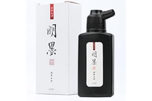 Qi Ming Wen Fang Calligraphy and Sumi Liquid Ink, Traditional Black Sumi Ink for Chinese Calligraphy, Painting and Japanese Brush Art, Light Glue (3.5oz/ 100ml)