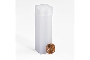 LIGHTHOUSE - Square Coin Tubes - Convenient Push Top, Virtually Unbreakable, Acid Free and Archival Quality - Coin Tubes for US Penny, 10 Pack