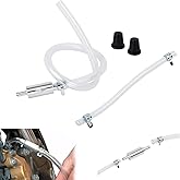 Brake Bleeder Hose, One Way Check Valve Tube Brake Bleeder Hose, 6MM Universal Brake Fluid Bleeder with 2 Screw Caps and 2 Sp