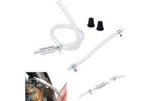 Brake Bleeder Hose, One Way Check Valve Tube Brake Bleeder Hose, 6MM Universal Brake Fluid Bleeder with 2 Screw Caps and 2 Sp