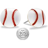 SmileBelle Sterling Silver Baseball Earrings for Women, Baseball Mom Easter Basket Stuffers Hypoallergenic Sport Stud for Fans Lovers as Softball Senior Night Stuffer Accessories Gifts