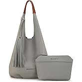 Montana West Hobo Bags for Women Slouchy Handbags 2PCS Tassels Shoulder Bag with Comestic Bag