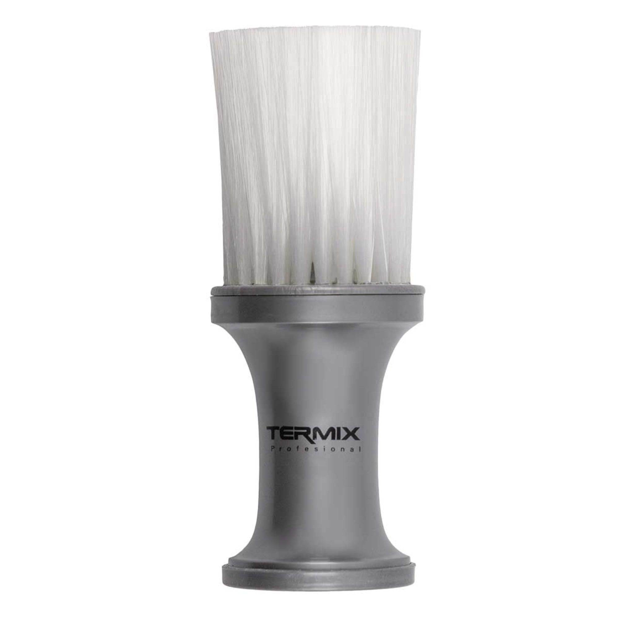 Termix Professional Hairdressing Talcum Powder Brush Brush for Cleaning Your Neck with Soft Fibres for Maximum Cleaning Silver Colour and White Fibres