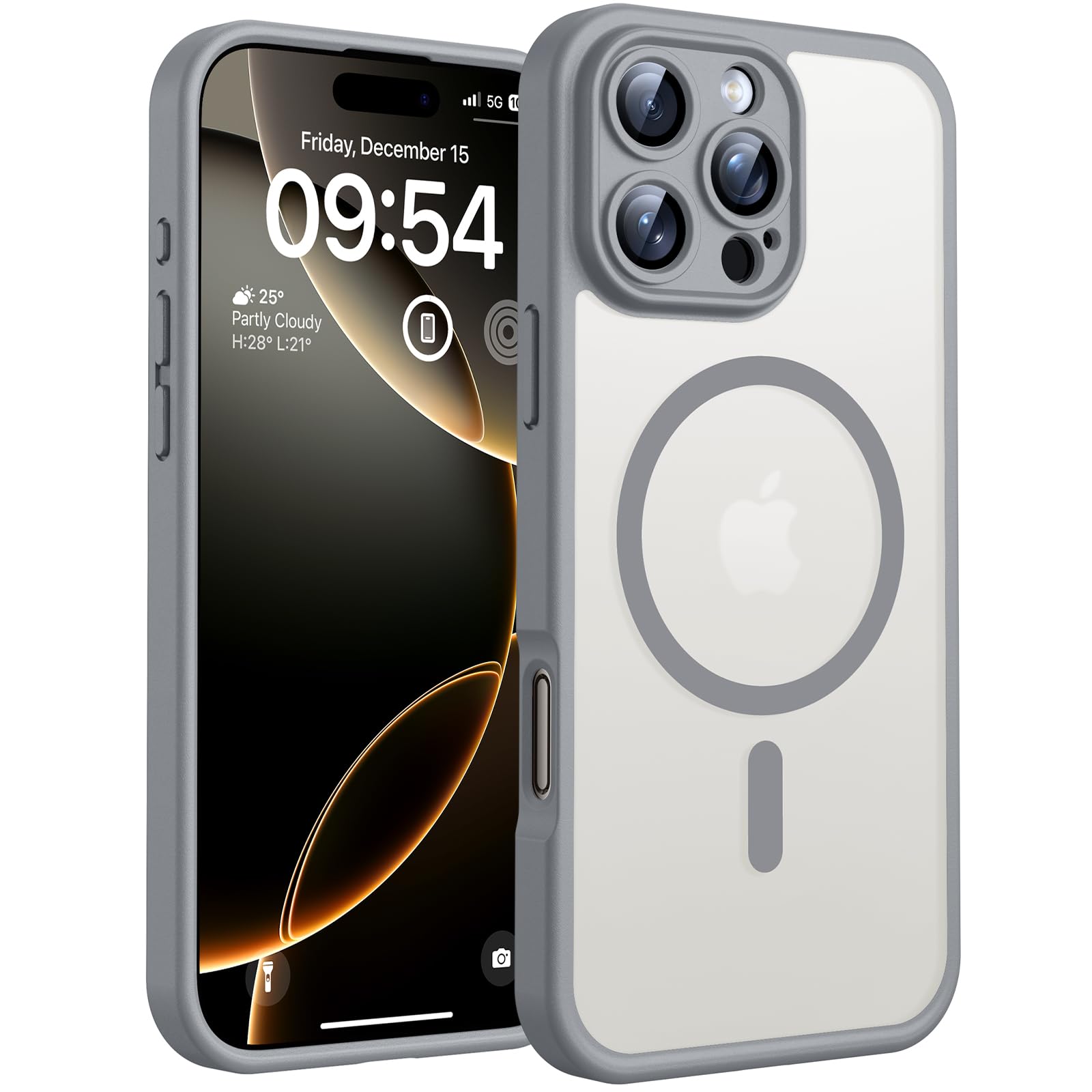 Photo 1 of TOCOL Magnetic for 16 Pro Max Phone case, Upgraded Full Camera Protection, Compatible with Magsafe, Drop Protection, Translucent Matte Back Bumper Cover for 6.9-Inch (Gray)