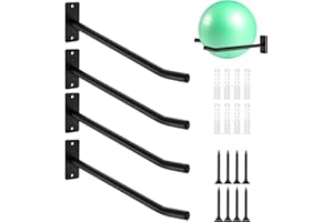 BEANPRECOY 2 Pairs Yoga Ball Racks, Metal Wall Mounted Medicine Ball Rack, Gym Garage Exercise Ball Wall Holder, Wall Storage