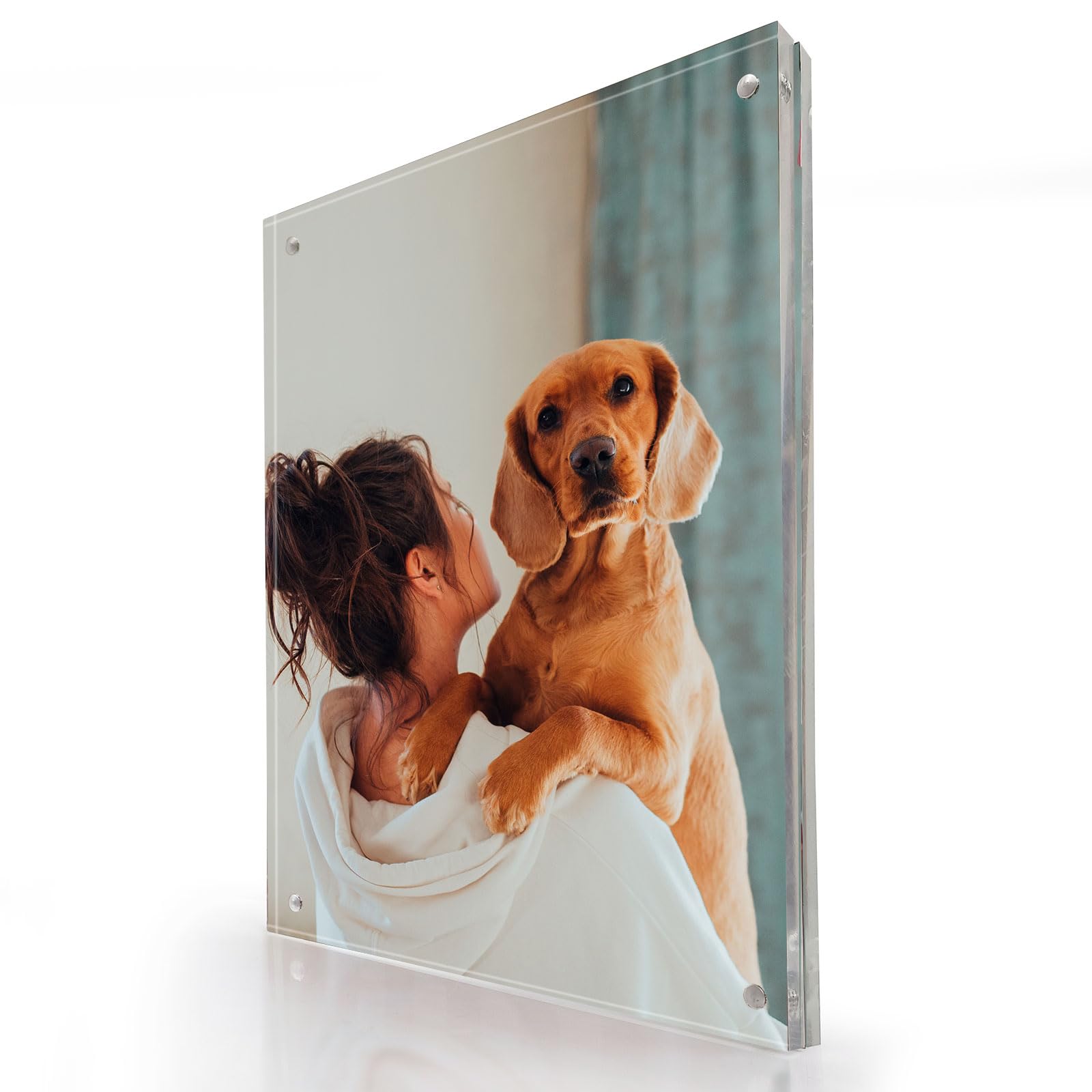 Display Stands Photo Block Frame - Freestanding Magnetic - Home Decor, Art, Posters (DSL5/+) (10'' x 8'' (254mm x 203mm)), Clear