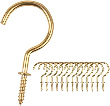 Amazon Flammi ネジフック ネジ ふっく フック ねじ フック ゴールド ネジ フック 屋外 ネジ式 すだれ よしず 天井 フック 38mm ネジフック