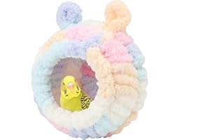 Wontee Bird Nest Bed Breeding House Winter Warm Snuggle Hut for Budgies Parakeets Cockatiels Lovebirds Canaries (Multi-Colored)