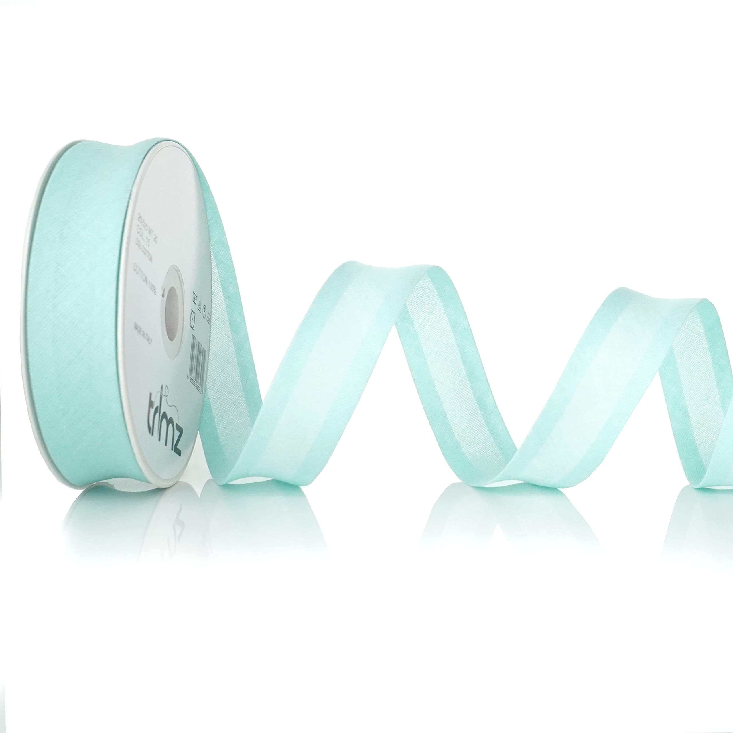 Inastri Trimz 25/5/5 mm Cotton Bias Binding, Mint 15 – Double‑Fold Sewing Tape for Quilting, Dressmaking & DIY Crafts