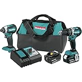 Makita XT269M 18V LXT Lithium-Ion Brushless Cordless 2-Pc. Combo Kit (4.0Ah), Blue