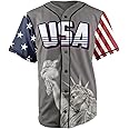 Greater Half Custom Baseball Jersey Button Down USA Grey Trump #45 (Small-4XL)