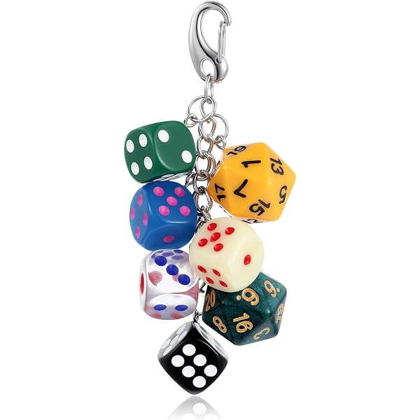 QTKJ Dice Bag Charm, Cute Keychain, Bag Accessories Charms for
