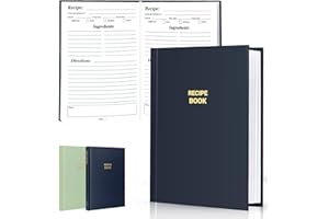 Serrenf Perfect Blank Recipe book - Write In Your Own Recipes,Organize Your Recipes- Waterproof Cover and 186 Blank Pages Rec