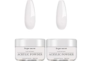 Finger Secret Acrylic Nail Powder Set, Advanced Acrylic Polymer Powder, Acrylic Powder for Acrylic Nails (Clear 10g 2pcs, 1SET)