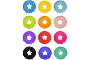 ITSYHPRO 100PCS 1.4inch/35MM Planner Discs For Discbound Notebook System Star Plastic Expander Disc Binding Accessories(Multi