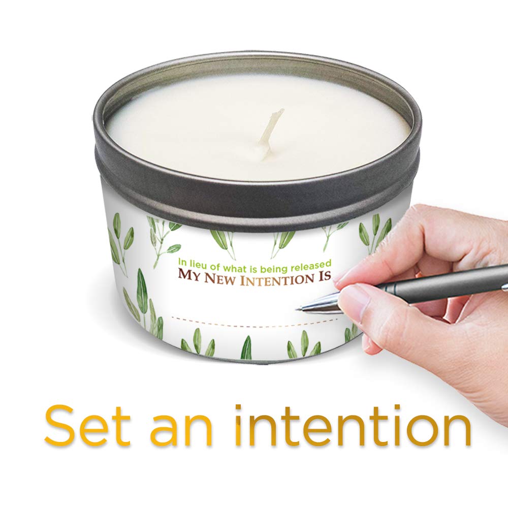 MAGNIFICENT101 Pure White Sage Smudge Candle for House Energy Cleansing, Banishes Negative Energy I Purification and Chakra Healing - Natural Soy Wax Tin Candle (Pure White Sage, 6 oz): Home Improvement