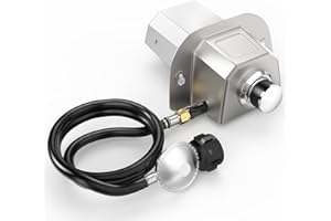 Utheer Gas Burner Attachment for Karu 2/12/12G and Fyra 12, 28000 BTU, No-Assembly Propane Burner, One-Piece Gas Hose Design, for Pizza Oven Accessories, Outdoor Pizza Oven Gas Burner Attachment