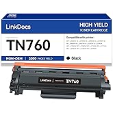 LinkDocs TN760 High Yield Toner Cartridge Replacement for Brother TN-760 TN730 to Use with HL-L2350DW HL-L2395DW HL-L2390DW HL-L2370DW MFC-L2750DW MFC-L2710DW DCP-L2550DW Printer