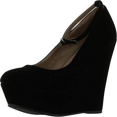 black ankle strap wedges