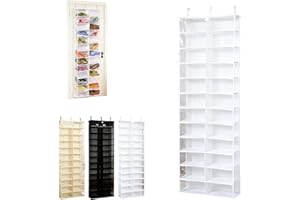 Hoodie Sweatshirt Storage Hack, 26-Pocket Clear Holder, Door Hanging Shoe Rack Organizer, Large 63" x 22" Foldable, Space-Sav
