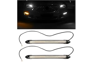 MTRPS 2 PCS Exterior Car LED Lights, 9.5 Inches Flexible LED Daytime Running Light Strip, Waterproof 12V Headlight Sequential