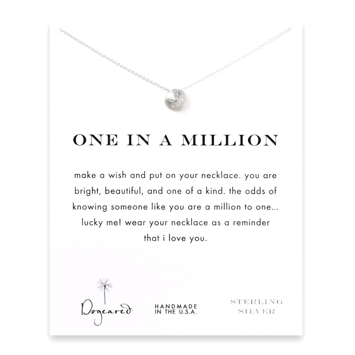 Dogeared Silver e in a Million Sand Dollar Necklace Amazon Jewellery