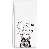 RZQIJ Best Husky Mama Towels Dish Towels Dishcloth, 16 x 24 Farmhouse Decoration Hand Towels. (173)