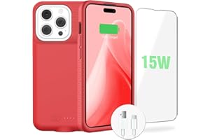 GIN FOXI Battery Case for iPhone 15 Pro Max/15 Plus, 15W Fast Charging Battery Charger Case Rechargeable Real 8000mAh Ultra-Slim Anti-Fall Protection Extended Charger for iPhone 15ProMax&15Plus(6.7")