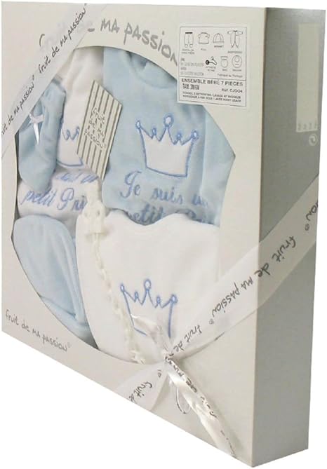 7-piece Caja Mes 3-6 bebé blanco y azul - yo soy un principito: Amazon.es: Bebé
